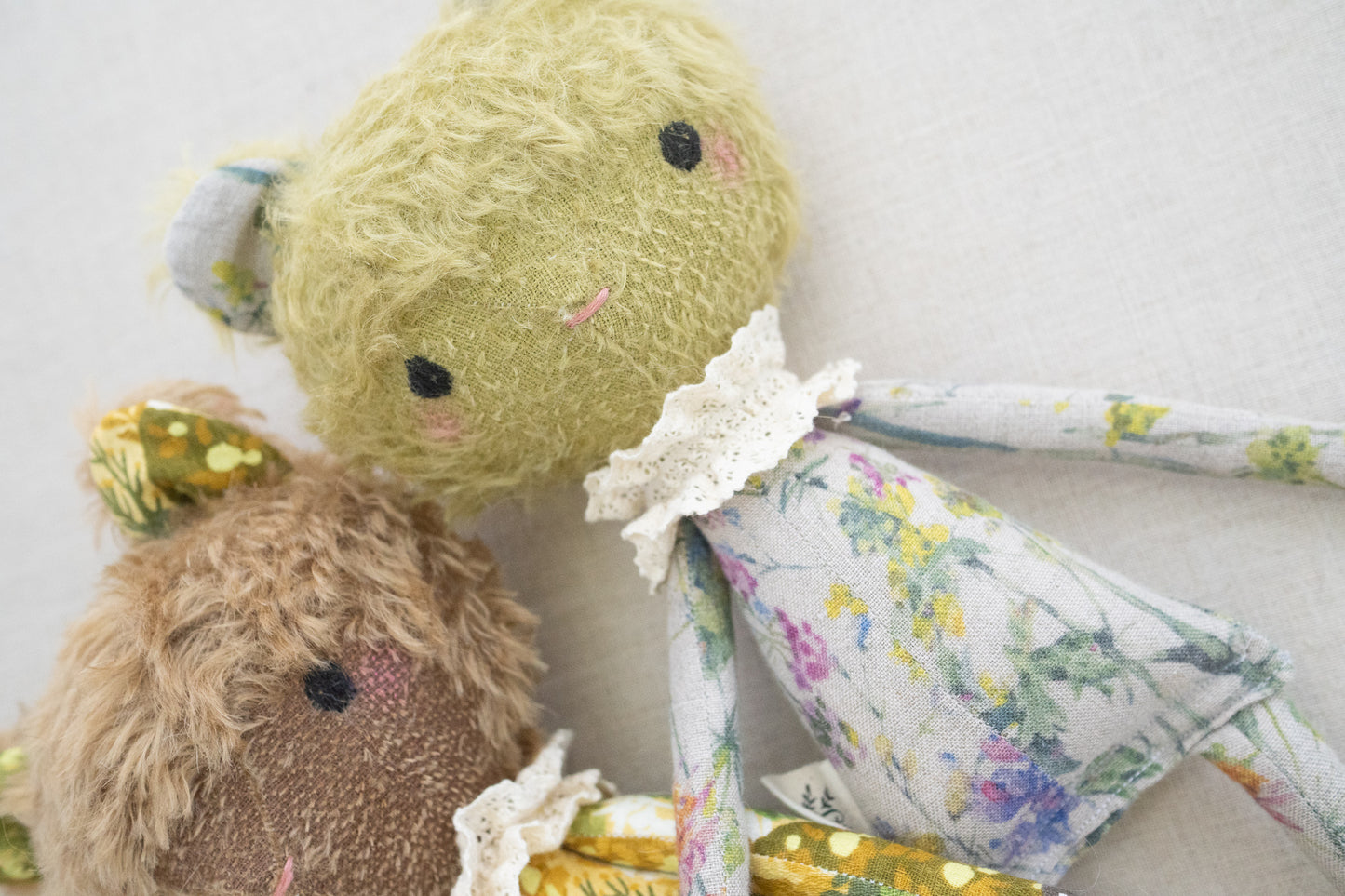 mohair bears - hazel and fern