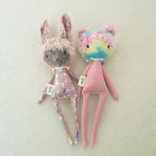 Load image into Gallery viewer, rainbow bear and pink mohair bunny