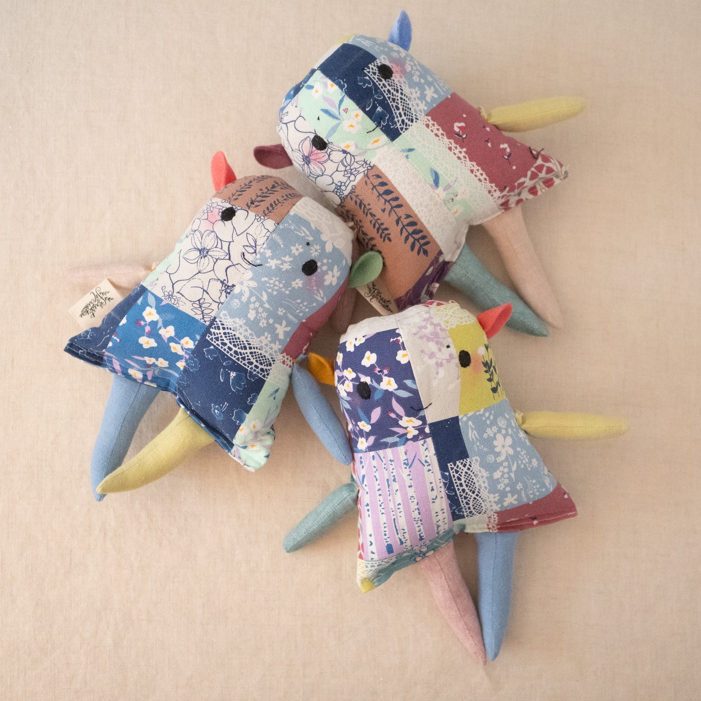 large patchwork ghosts